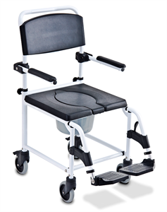 תמונה של כסא רחצה ושירותים עם גלגלים מאלומיניום